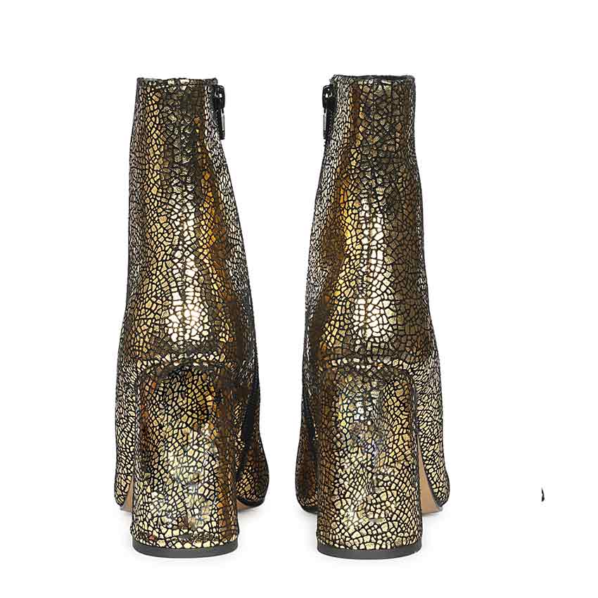 Saint Lorena Gold Metallic Leather High Ankle Boots