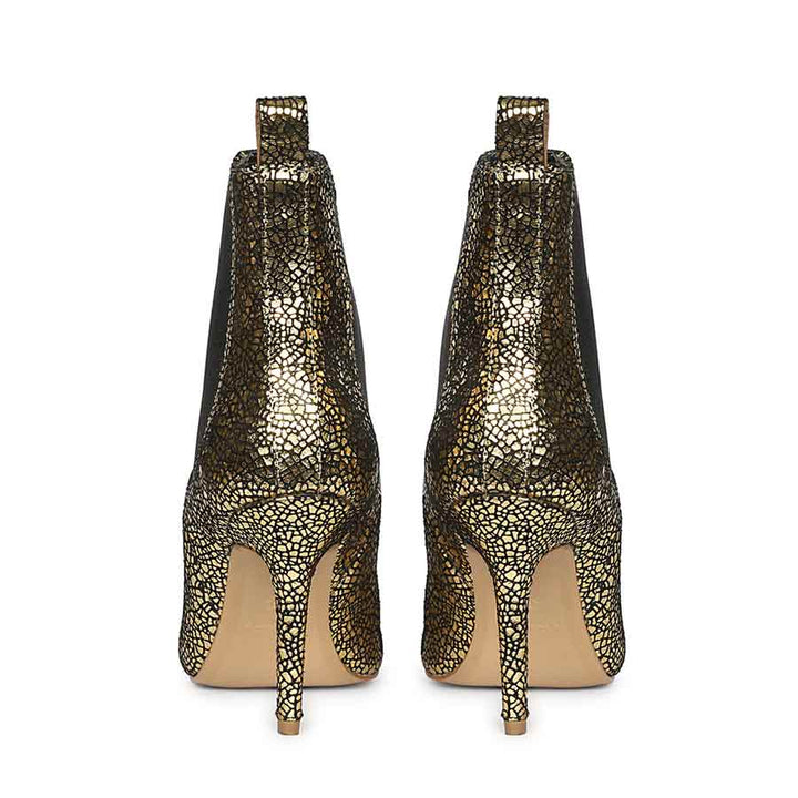 Saint Arely Gold Metallic Leather Stiletto Ankle Boots