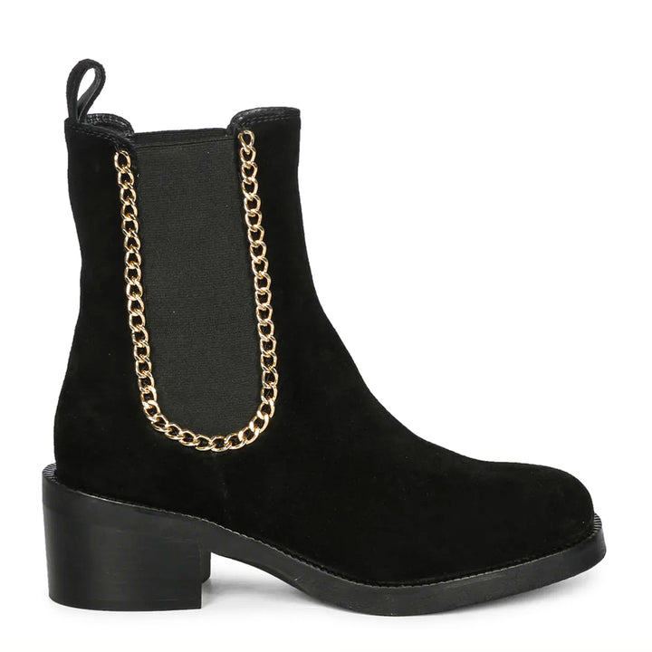 Saint Alice Black Leather High Ankle Boots
