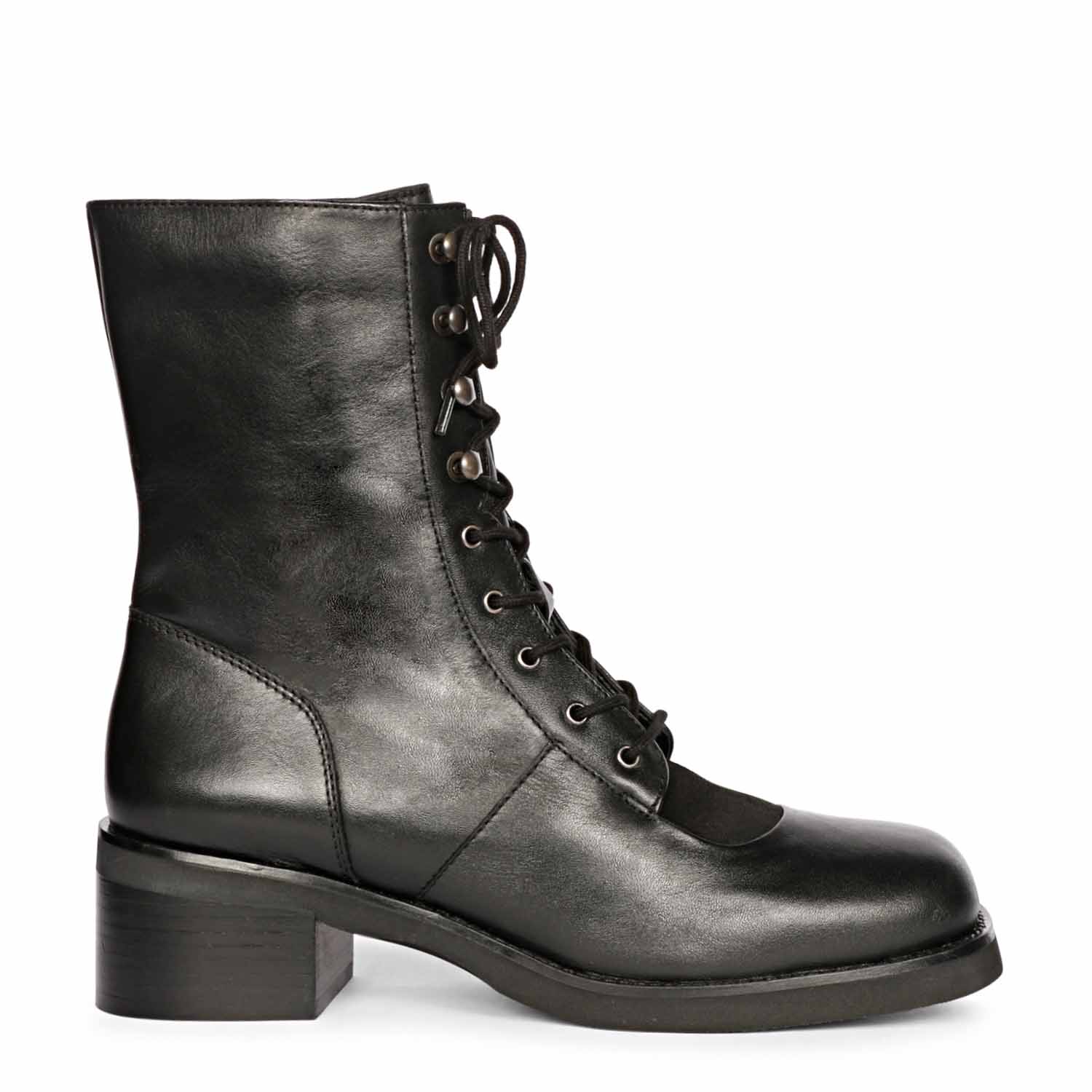 Black lace up combat boots best sale