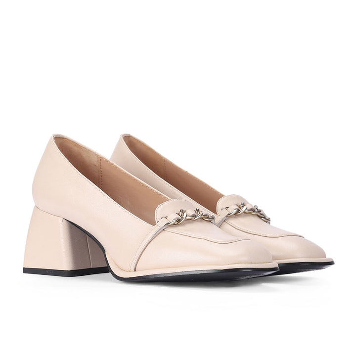 Saint Mirielle Ivory Leather Handcrafted Moccasins