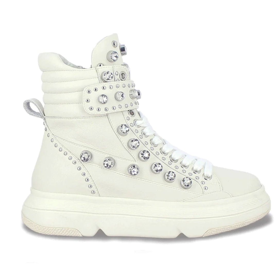 Embellished Ivory Leather Shoes sneakers for women
