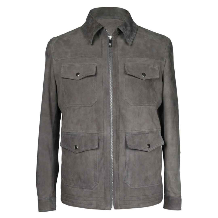 Saint Grey Leather Men's Jacket