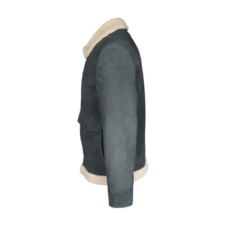 Saint Navy Men Leather Jacket