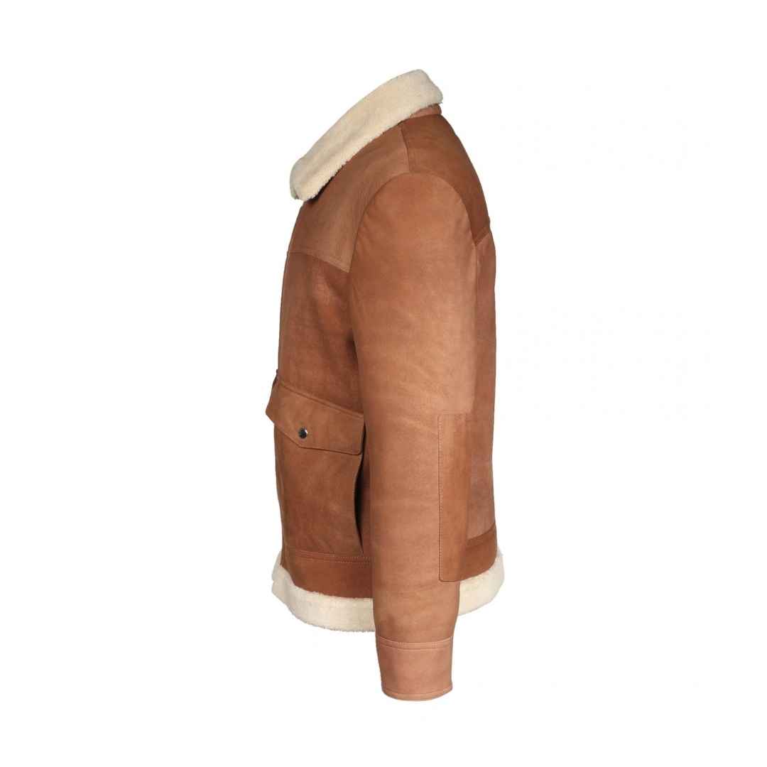 Saint Brown Men Leather Jacket