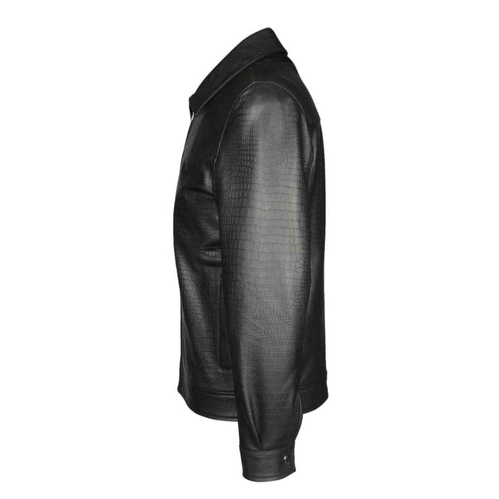 Saint Black Men Leather Jacket