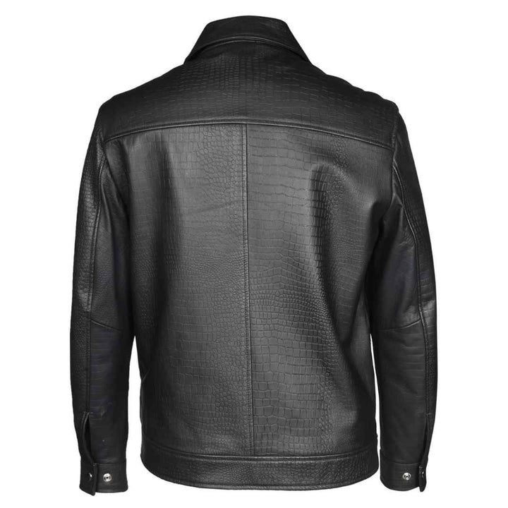 Saint Black Men Leather Jacket