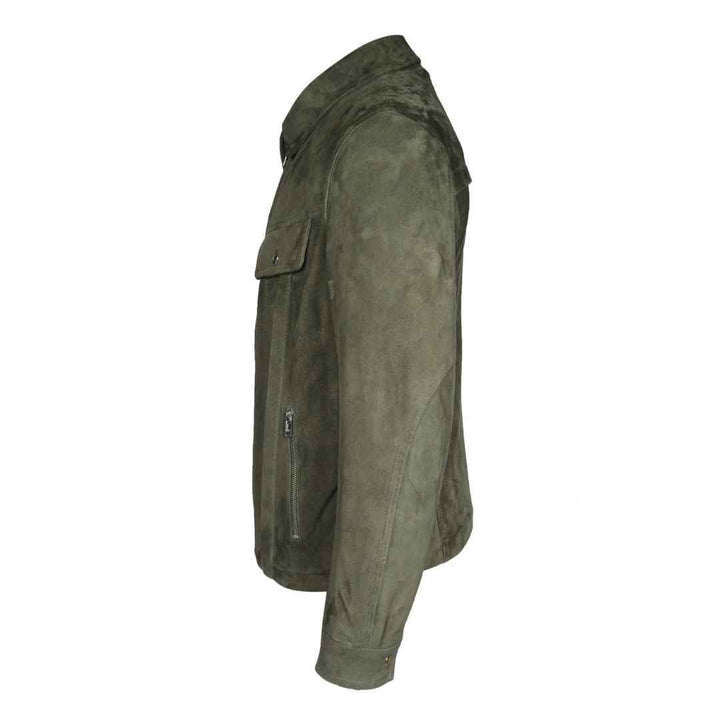 Saint Men Olive Leather Jacket