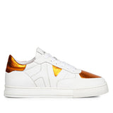 Saint Arlo White & Orange Leather Sneakers