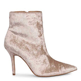 Saint Vienna Beige Velvet Ankle Boots