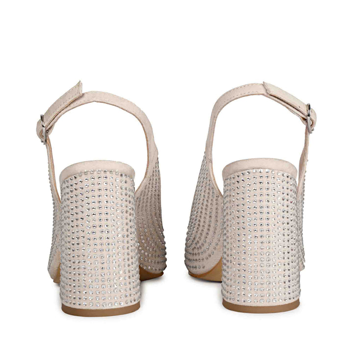 SAINT ALYSSA off-white pumps: Elegant crystal accents