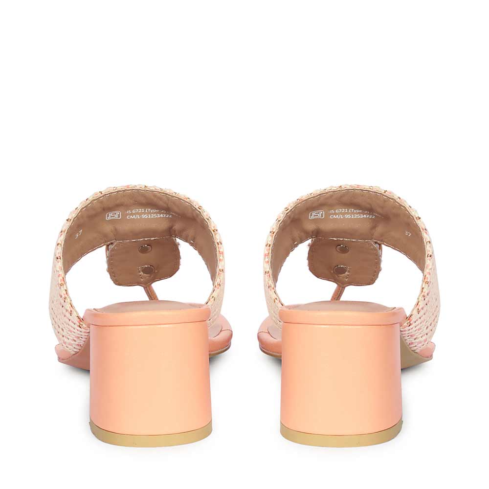 Pink Gem Embellished Block Heels
