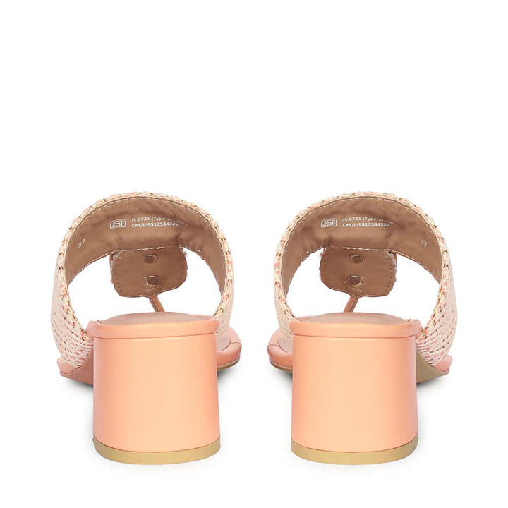 Pink Gem Embellished Block Heels