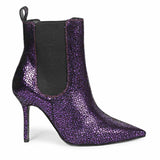Saint Arely Purple Metallic Leather Stiletto Ankle Boots