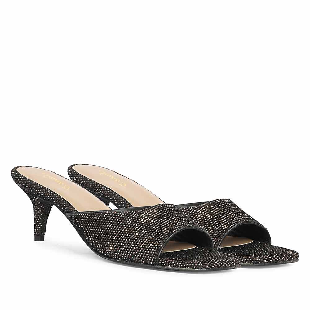 Lorelei Burgundy Glitter Kitten Heels