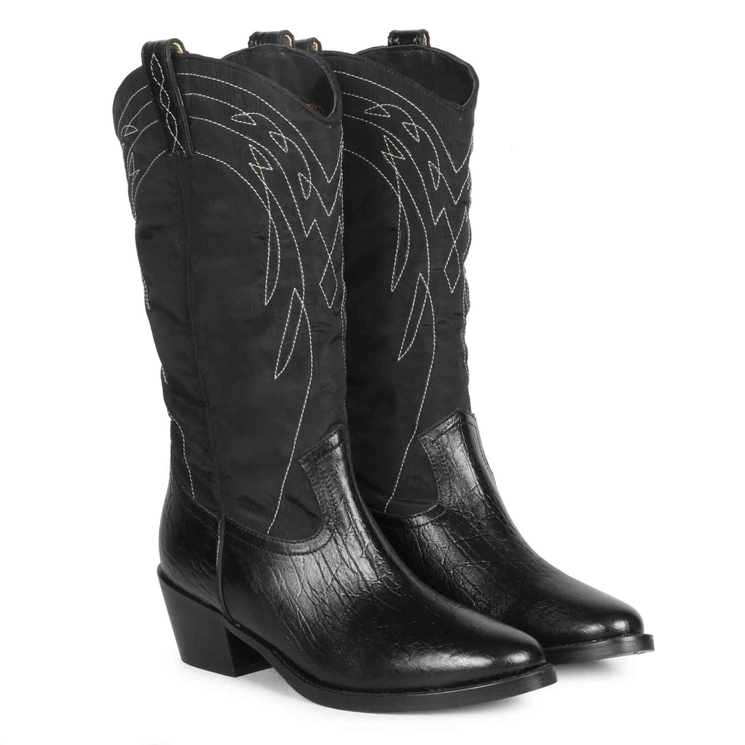 Saint Annette Stitched Leather Handcrafted Cowboy Boots