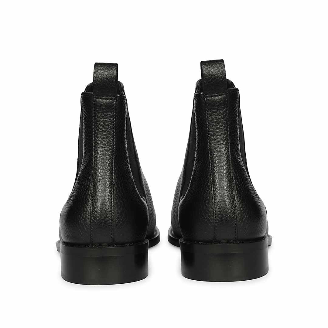 Saint Andrés mens chelsea boots black leather uk – back view