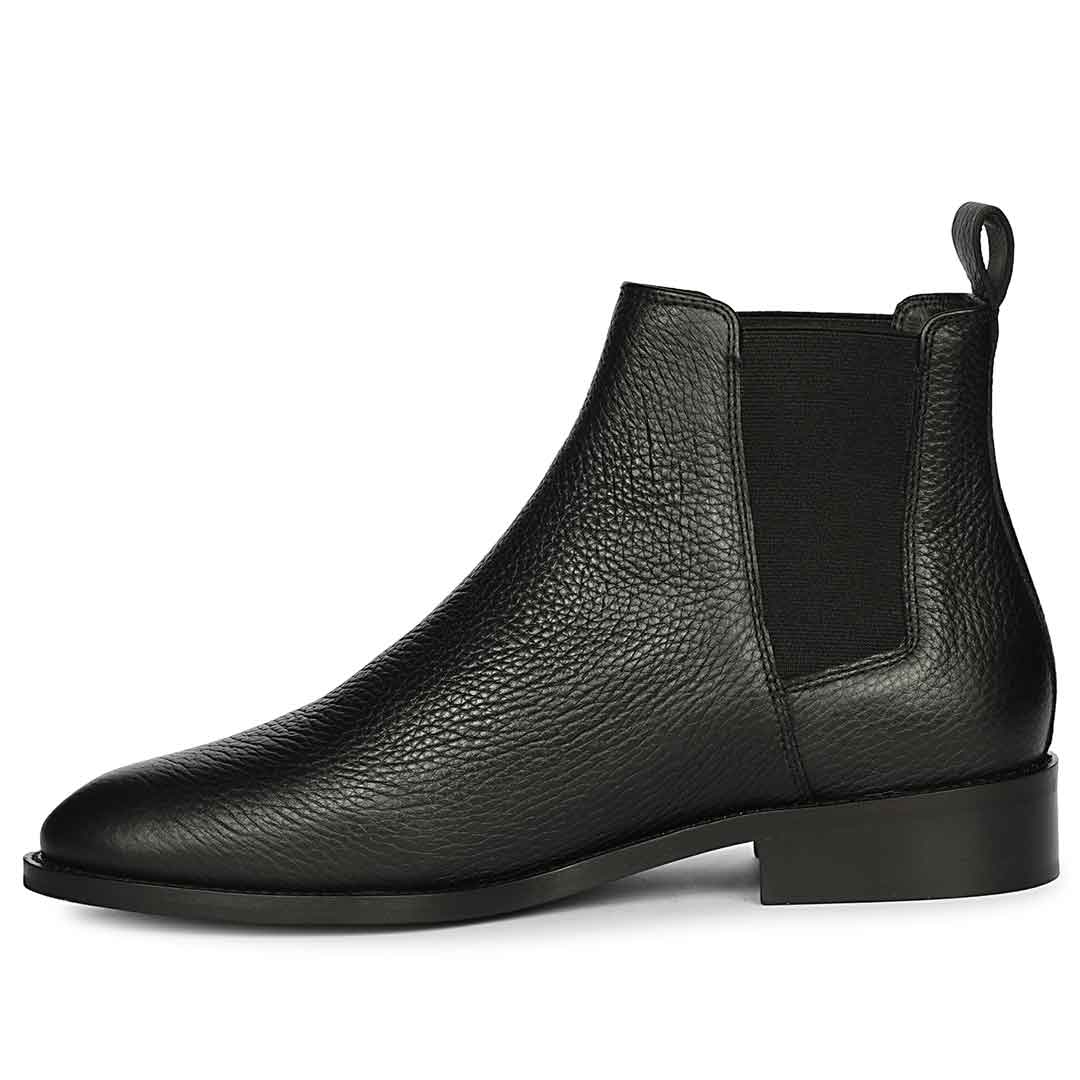 Saint Andrés formal chelsea boots men black leather – right angle