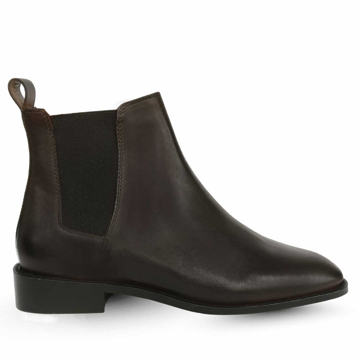Saint Andrés brown vachetta mens chelsea boots uk – side profile