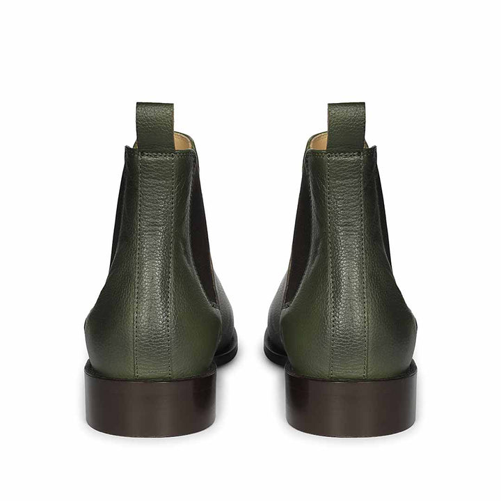 Saint Andrés men's chelsea boots green leather – back view