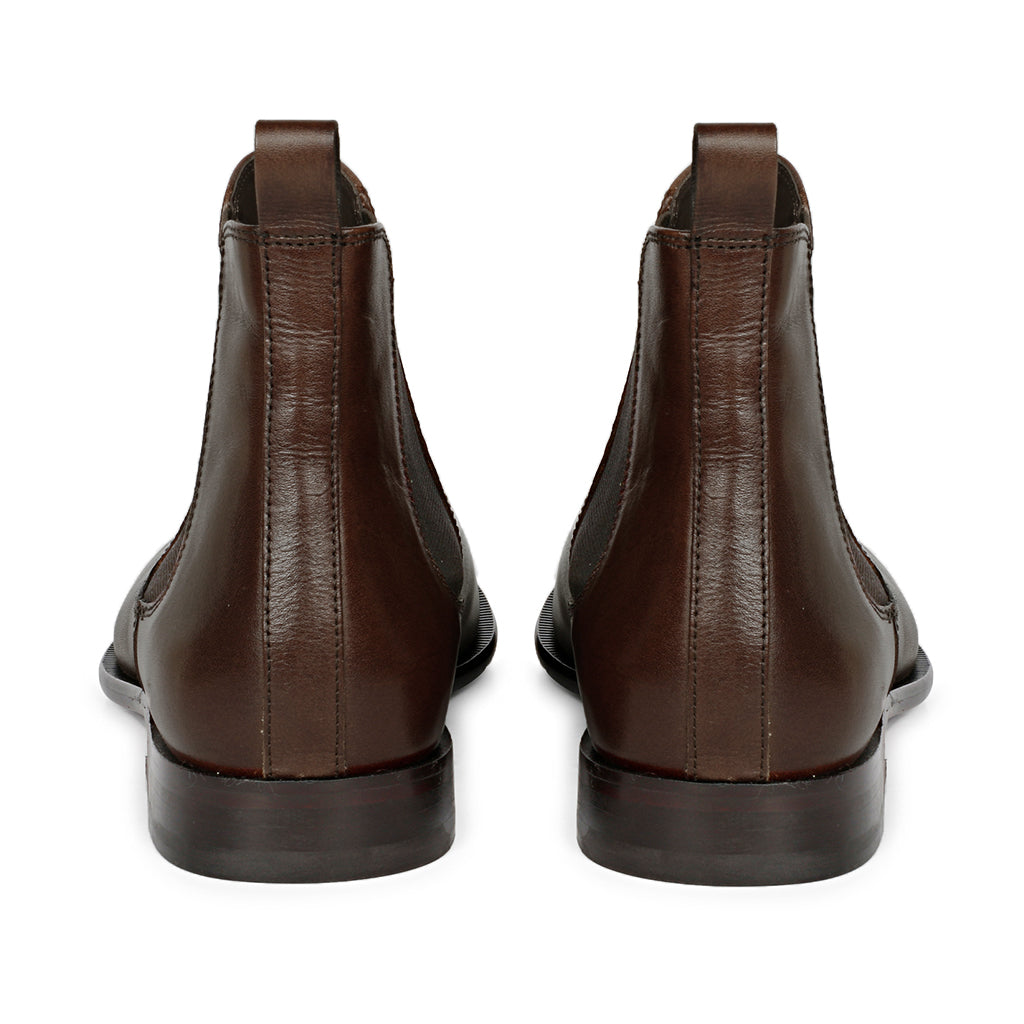 Saint Arlo men's leather chelsea boots uk brown – back view
