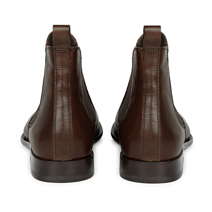 Saint Arlo men's leather chelsea boots uk brown – back view