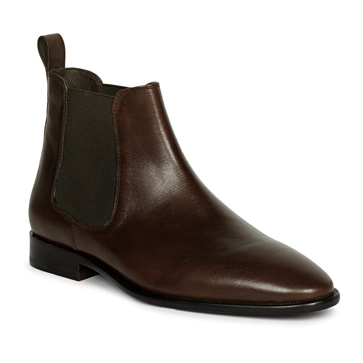 Saint Arlo smart casual chelsea boots men brown leather – side profile