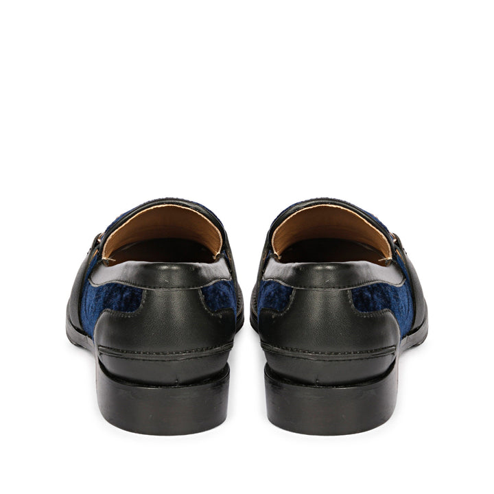 Saint Cinzia blue velvet moccasins, back pair view — best Women's Ladies shoes UK