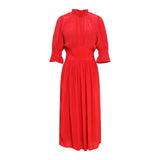 Saint Womens Crimson Solid Viscose Sunfeel Midi Dress
