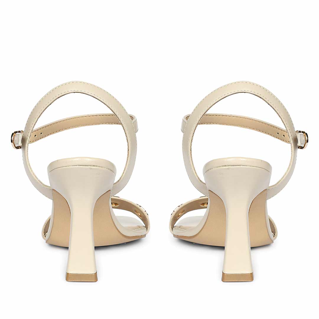 Saint Dahlia stone leather heels, back pair view