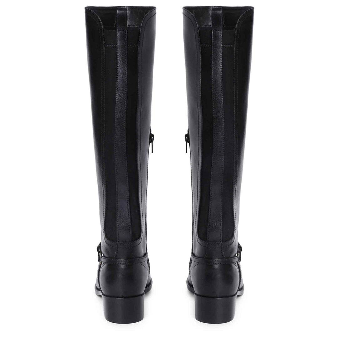 Saint Drusilla black leather knee high boots, back pair view