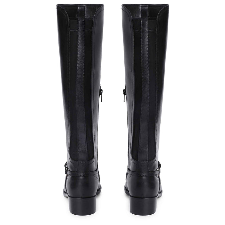 Saint Drusilla black leather knee high boots, back pair view