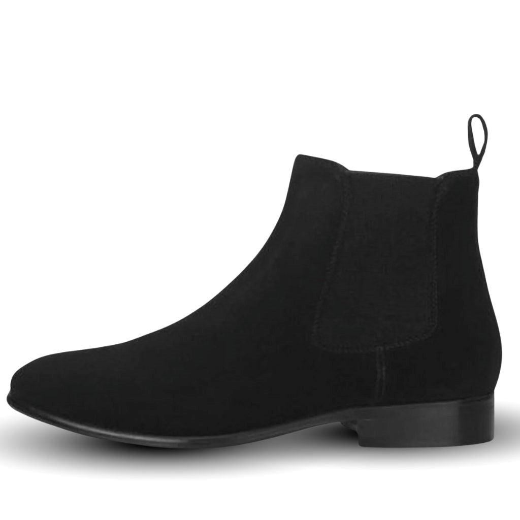 Saint Dylan handcrafted leather chelsea boots men black suede – right-angle