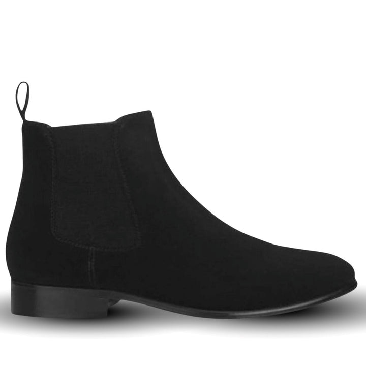 Saint Dylan black suede leather chelsea boots men – side view