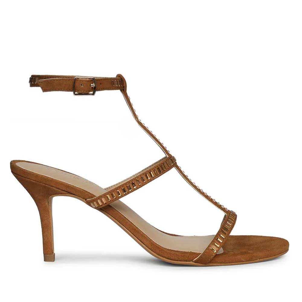 Women's Saint Dylan Strass-Embellished Cuoio Leather Stilettos, side view