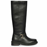 Saint Harley Studded Harness Black Leather Long Boots