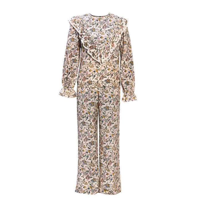 Saint Inaya multicolour floral check dobby co-ord set for women UK, shown flat.
