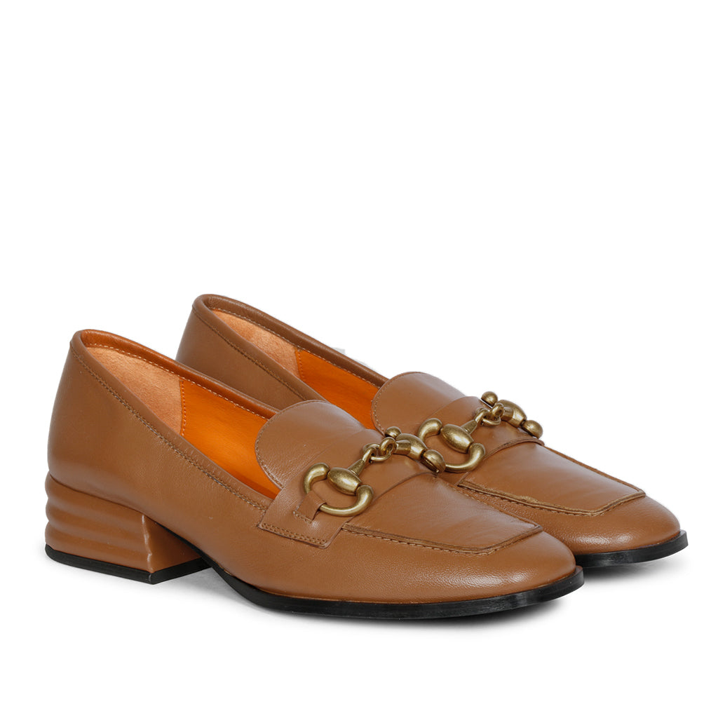 Best Ladies cuoio leather moccasins for women, angled pair view, UK