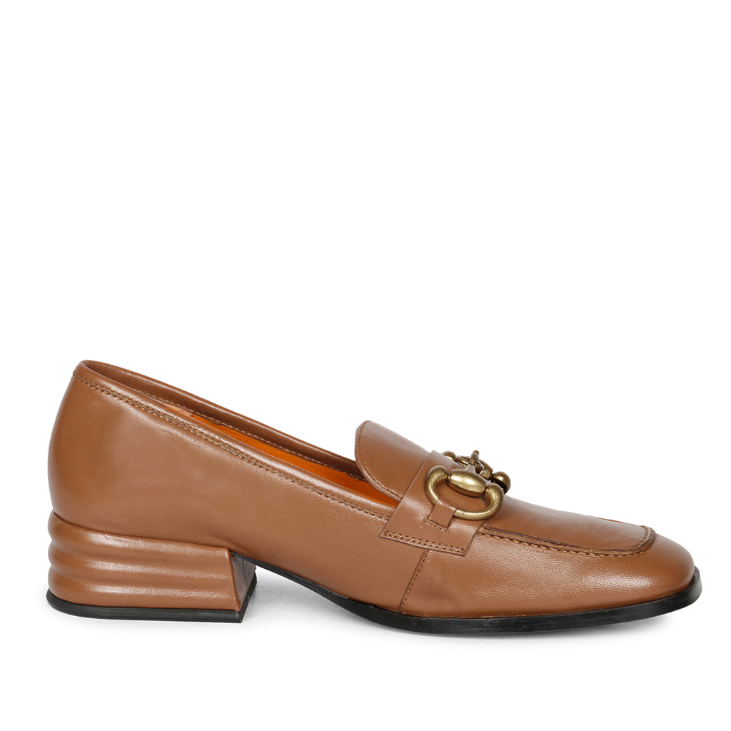 Best Women's cuoio leather handcrafted moccasins, side view, UK