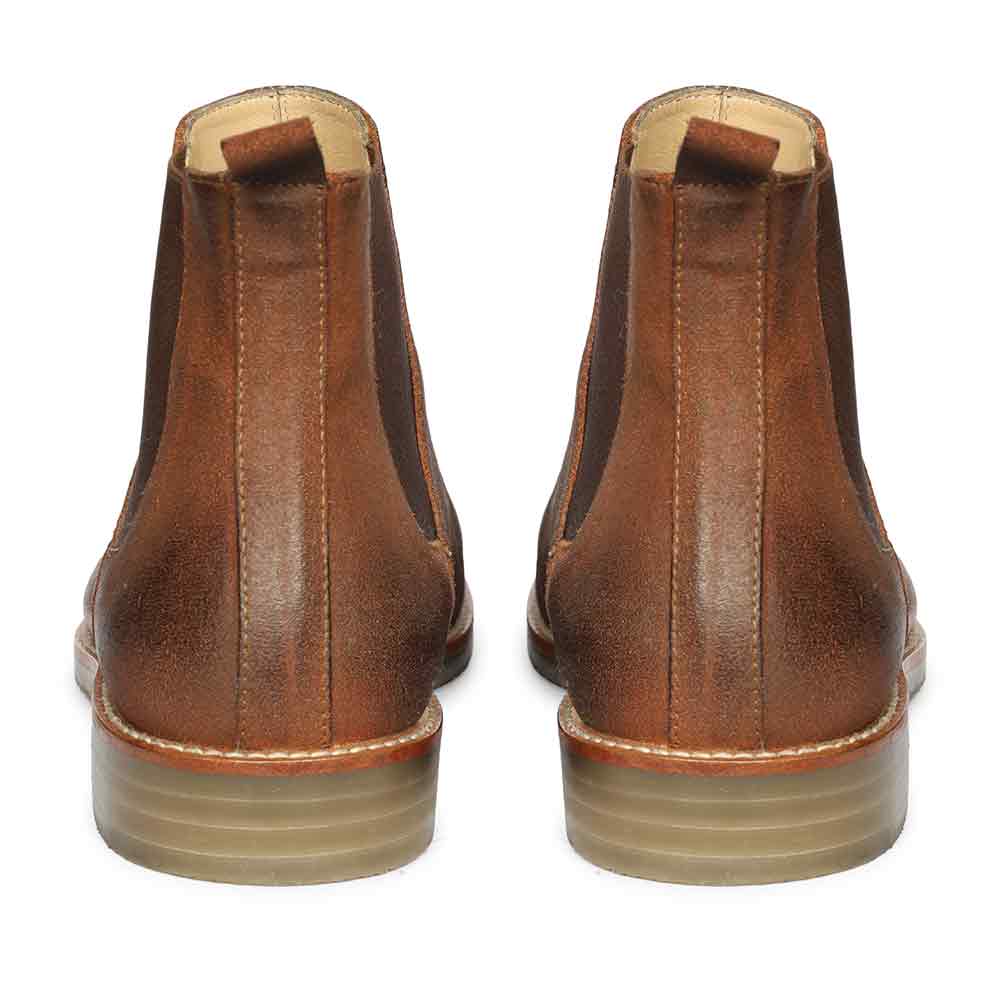 Saint Joseph brown wax-suede chelsea boots for men – back view