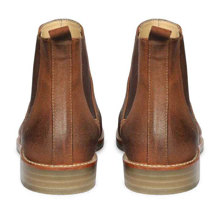 Saint Joseph brown wax-suede chelsea boots for men – back view