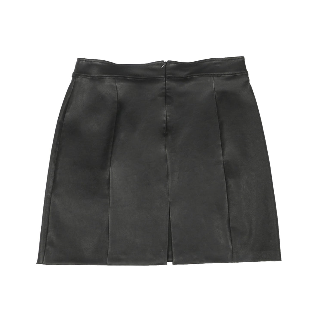 Saint Letitia black stretch leather skirt UK, flat product shot