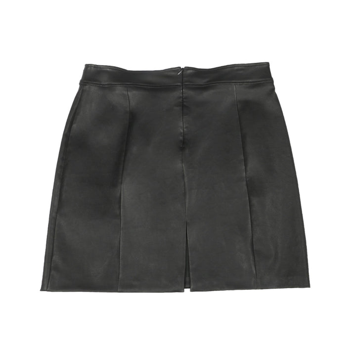 Saint Letitia black stretch leather skirt UK, flat product shot