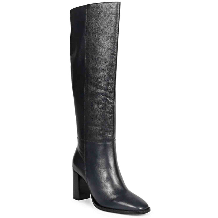 Saint Lia blue leather knee high boots, additional side angle