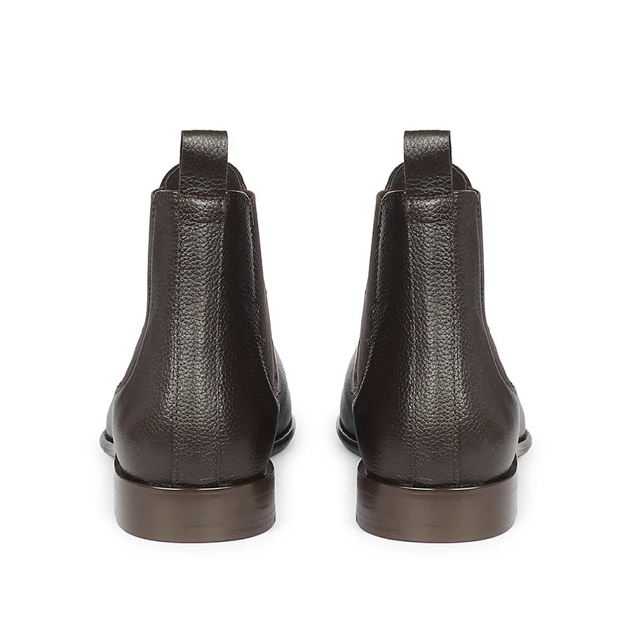 Saint Lucien brown premium leather chelsea boots for men – back view