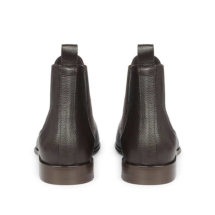 Saint Lucien brown premium leather chelsea boots for men – back view