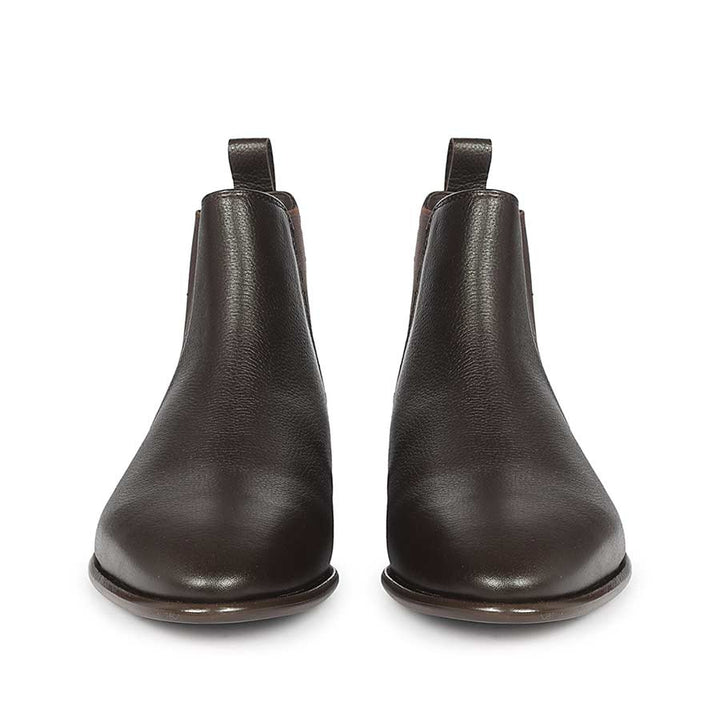 Saint Lucien mens leather chelsea boots uk brown – paired front profile