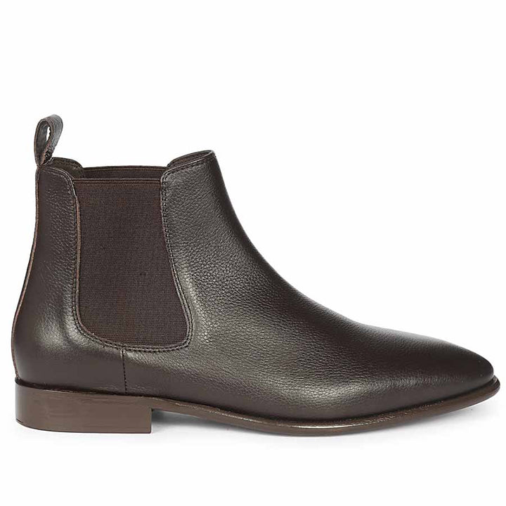 Saint Lucien premium leather chelsea boots in brown for men – side view