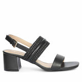 Saint Mabel Hand Woven Black Leather Low Block Heels