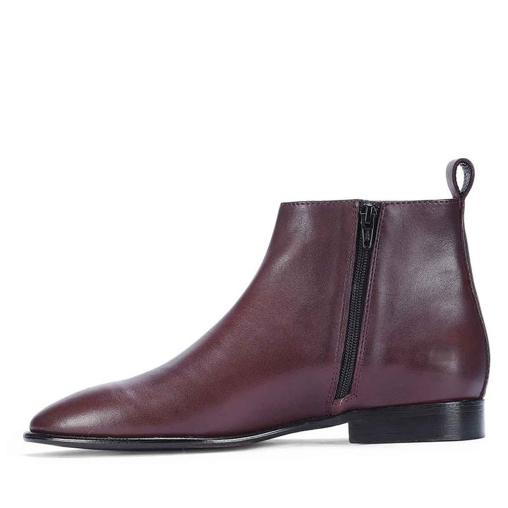 Saint Magnus Bordo Crust Leather Boots - Side Zip Detail, Men's UK